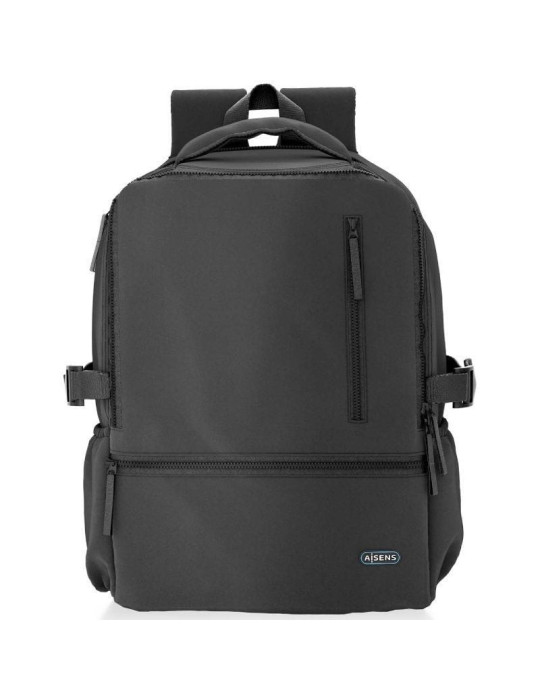 Mochila Aisens ASBG-BP086-BK para Portátiles hasta 15.6"/ Impermeable/ Negro