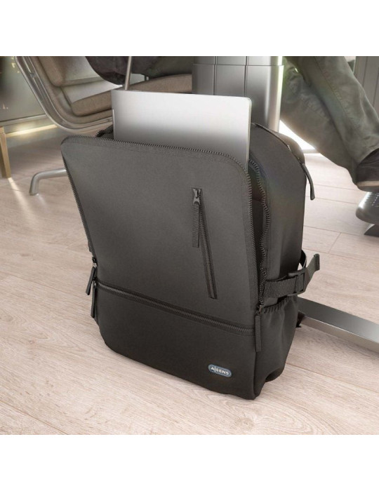 Mochila Aisens ASBG-BP086-BK para Portátiles hasta 15.6"/ Impermeable/ Negro
