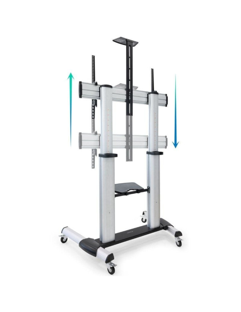 Soporte de Suelo Inclinable/ Ajustable con Ruedas TooQ FS20300M-B para TV de 60-100"/ hasta 100kg