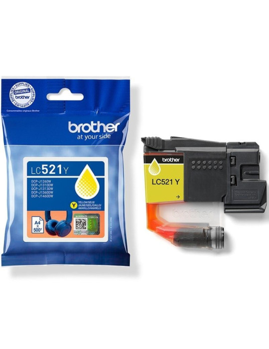 Cartucho de Tinta Original Brother LC521Y/ Amarillo