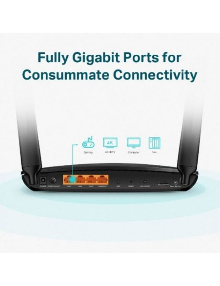 Router Inalámbrico 4G TP-Link Archer MR600 1200Mbps 2.4GHz 5GHz/ 2 Antenas/ WiFi 802.11a/n/ac - b/g/n