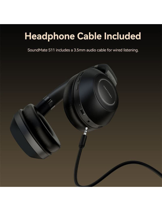 Auriculares Inalámbricos Vention SoundMate S11 NBBB0/ con Micrófono/ Bluetooth/ Negros