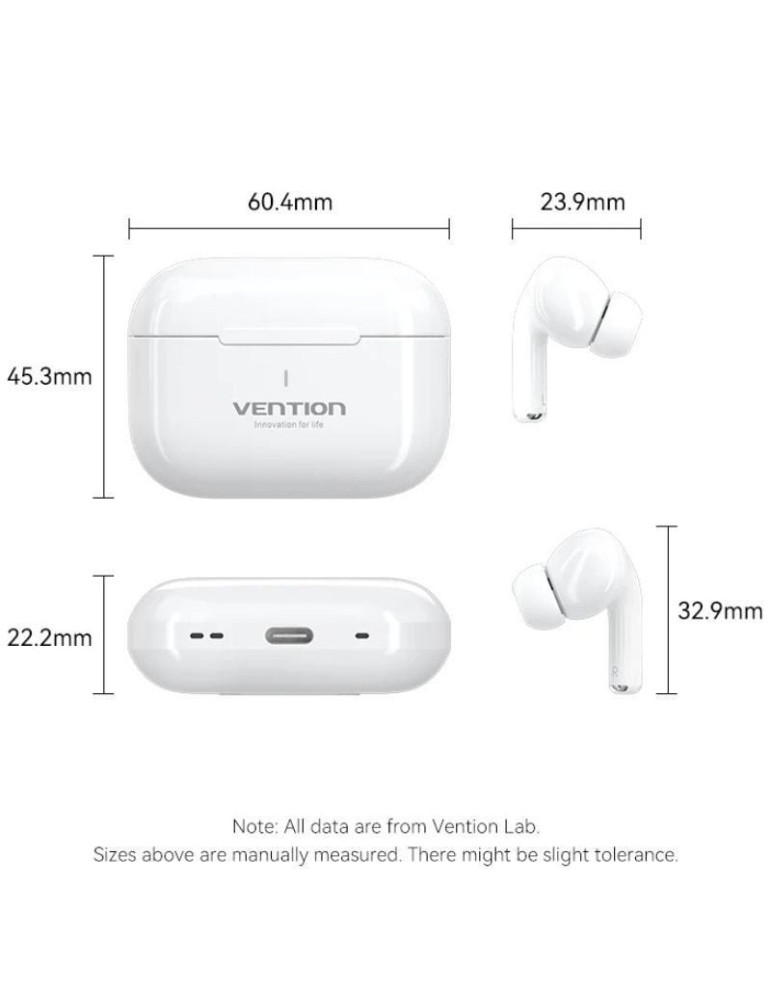 Auriculares Bluetooth Vention Echo Lite E11 con estuche de carga/ Autonomía 6h/ Blancos