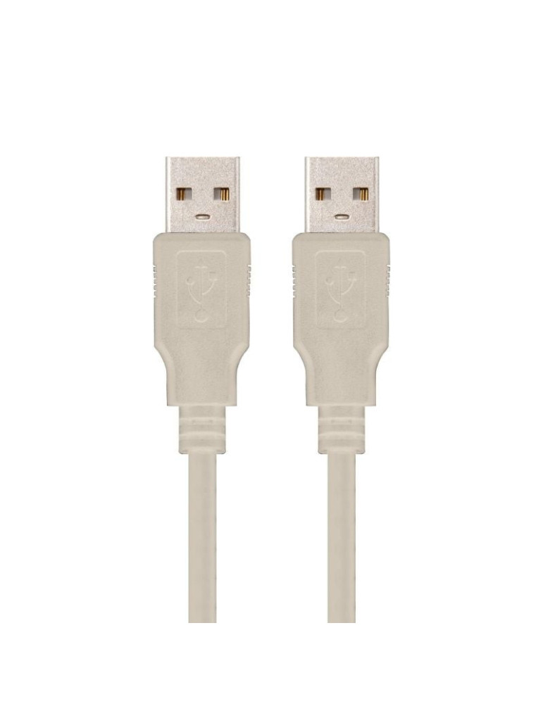 Cable USB 2.0 Nanocable 10.01.0302/ USB Macho - USB Macho/ 1m/ Beige