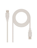 Cable USB 2.0 Nanocable 10.01.0304/ USB Macho - USB Macho/ 3m/ Beige