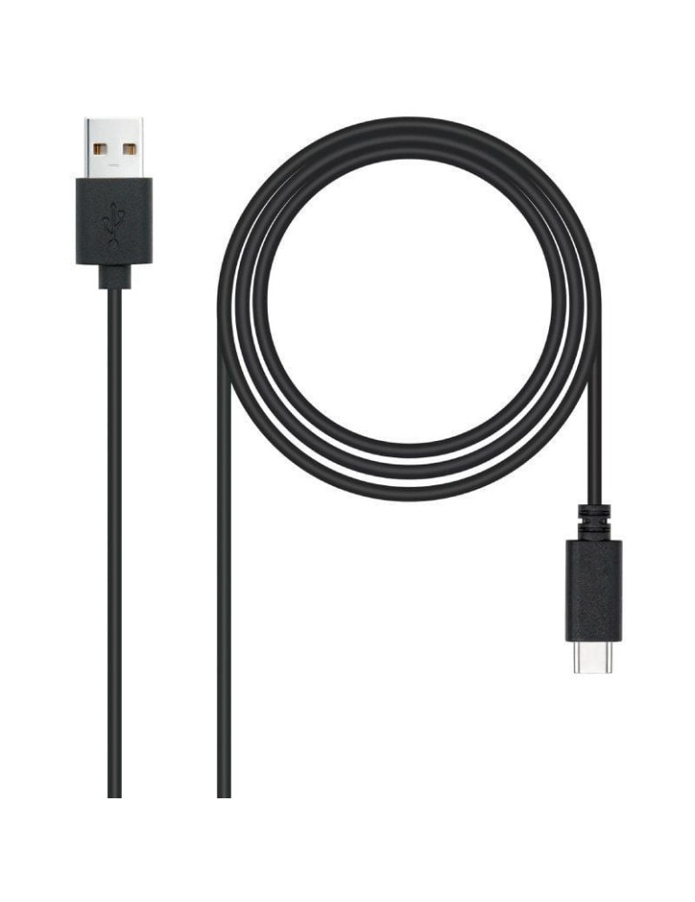 Cable USB 2.0 Nanocable 10.01.2103/ USB Macho - USB Tipo-C Macho/ 480Mbps/ 3m/ Negro
