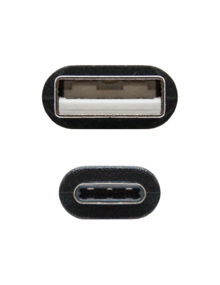 Cable USB 2.0 Nanocable 10.01.2103/ USB Macho - USB Tipo-C Macho/ 480Mbps/ 3m/ Negro