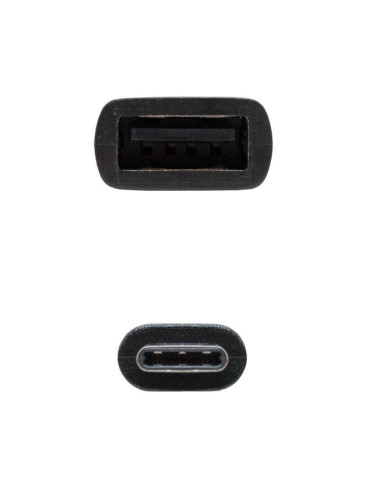 Cable USB 2.0 Tipo-C Nanocable 10.01.2400/ USB Tipo-C Macho - USB Hembra/ 480Mbps/ 15cm/ Negro 2