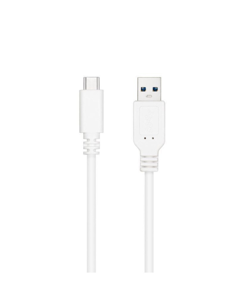 Cable USB 3.1 Tipo-C Nanocable 10.01.4001-W/ USB Tipo-C Macho - USB Macho/ 10Gbps/ 1m/ Blanco