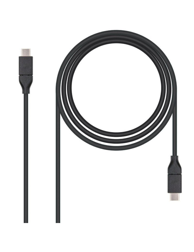 Cable USB 3.1 Nanocable 10.01.4101/ USB Tipo-C Macho - USB Tipo-C Macho/ 1m/ Negro