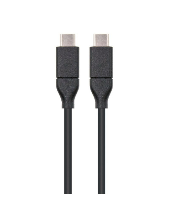 Cable USB 3.1 Nanocable 10.01.4101/ USB Tipo-C Macho - USB Tipo-C Macho/ 1m/ Negro