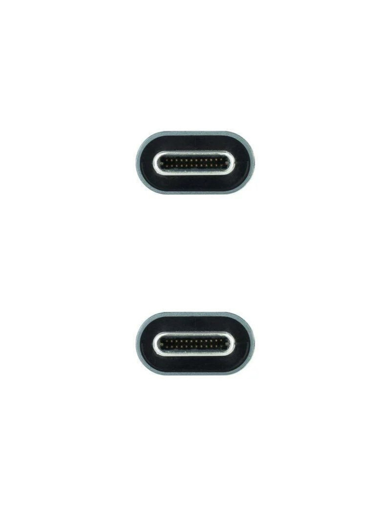 Cable USB 3.2 Tipo-C Nanocable 10.01.4303/ USB Tipo-C Macho - USB Tipo-C Macho/ 3m/ Gris y Negro