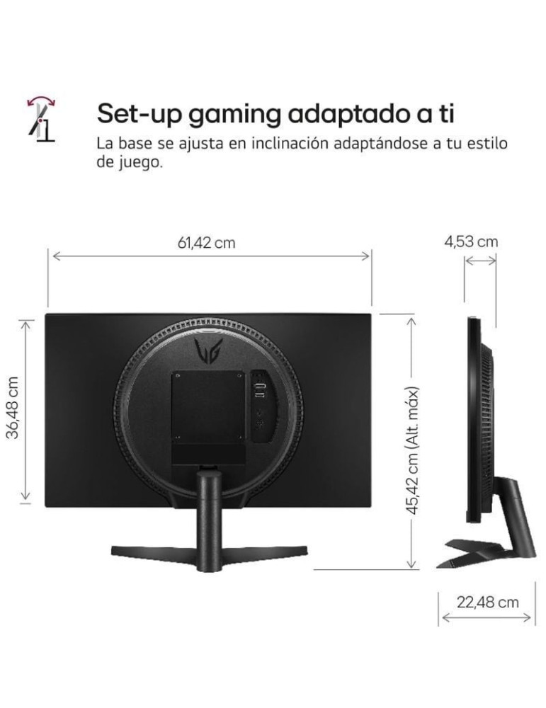 Monitor Gaming LG UltraGear 27GS60F-B 27"/ Full HD/ 1ms/ 180Hz/ IPS/ Negro