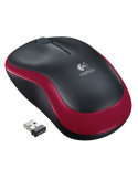 Ratón Inalámbrico Logitech M185/ Hasta 1000 DPI/ Rojo