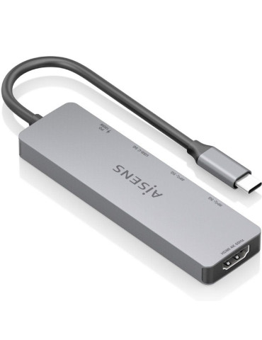 Docking USB Tipo-C Aisens ASUC-5P028-GR/ 1xHDMI 4K/ 2xUSB/ 2xUSB Tipo-C/ 1xUSB Tipo-C PD/ Gris 2