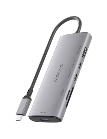 Docking USB Tipo-C Aisens ASUC-6P029-GR/ 1xHDMI 4K/ 1xUSB/ 2xUSB Tipo-C/ 1xLector de Tarjetas/ Gris 2
