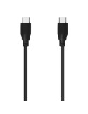 Cable USB 3.2 Tipo-C Aisens A107-0701 20GBPS 5A 100W/ USB Tipo-C Macho - USB Tipo-C Macho/ Hasta 100W/ 2500Mbps/ 60cm/ Negro