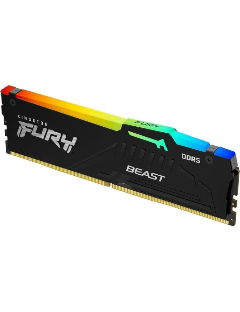 Memoria RAM Kingston FURY Beast RGB 16GB/ DDR5/ 6400MHz/ 1.4V/ CL32/ DIMM