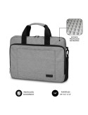 Maletín Subblim Air Padding Laptop Bag para Portátiles hasta 14"/ Cinta para Trolley/ Gris