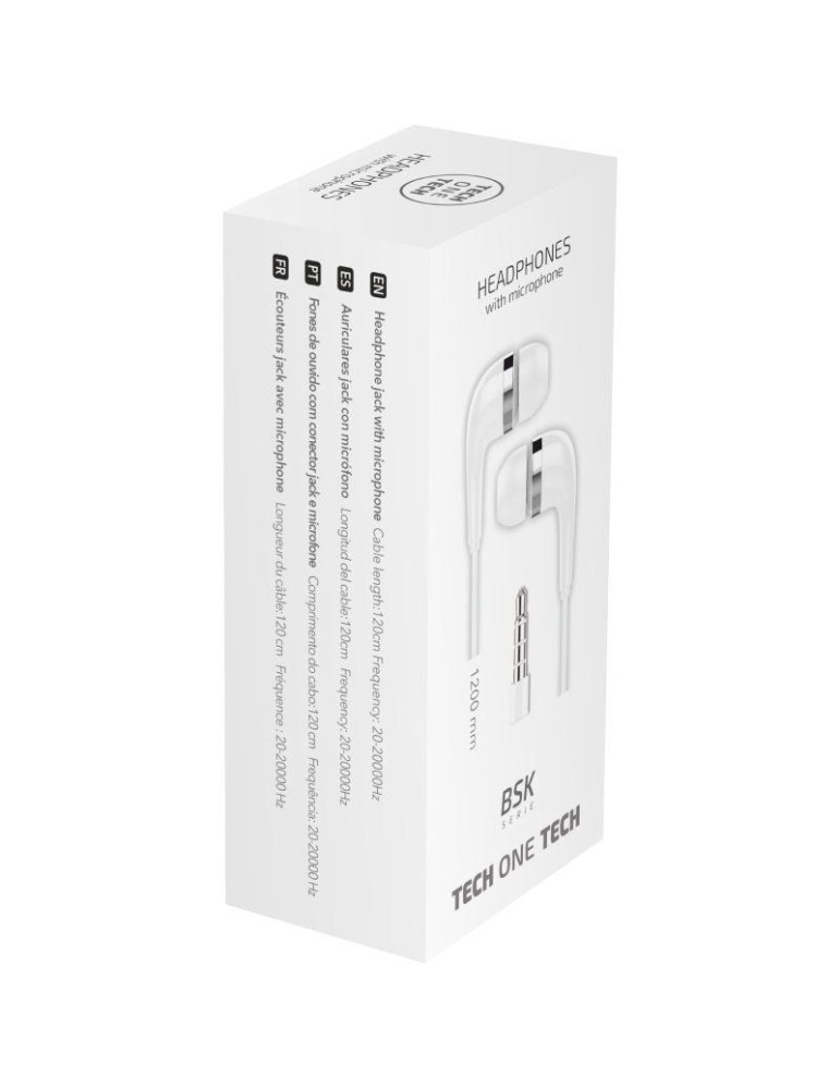 Auriculares Intrauditivos Tech One TEC2905/ con Micrófono/ Jack 3.5/ Blancos