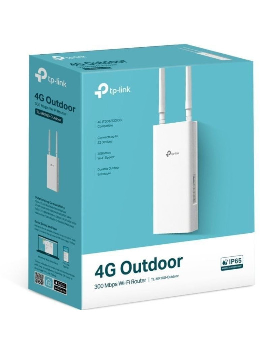 Router Inalámbrico 4G TP-Link TL-MR100-Outdoor 300Mbps/ 2.4GHz/ 2 Antenas/ WiFi 802.11 b/g/n