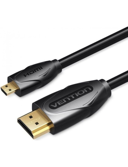 Cable HDMI Vention VAA-D03-B100/ HDMI Macho - Micro HDMI Macho/ 1m/ Negro