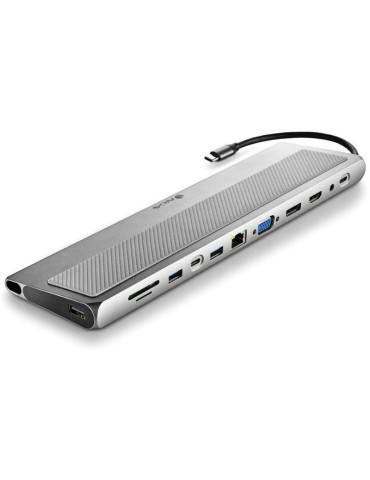 Docking USB Tipo-C NGS WonderDock 12 Pro/ 3xUSB/ 2xHDMI 4K/ 1xVGA/ 1xRJ45/ 1xLector de Tarjetas/ 1xJack 3.5/ 1xUSB Tipo-C PD/ Gr 2