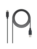 Cable USB 3.1 Nanocable 10.01.4001/ USB Tipo-C Macho - USB Macho/ 1m/ Negro
