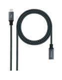 Cable Alargador USB Tipo-C 3.2 Nanocable 10.01.4501-COMB/ USB Tipo-C Macho - USB Tipo-C Hembra/ 1m/ Negro