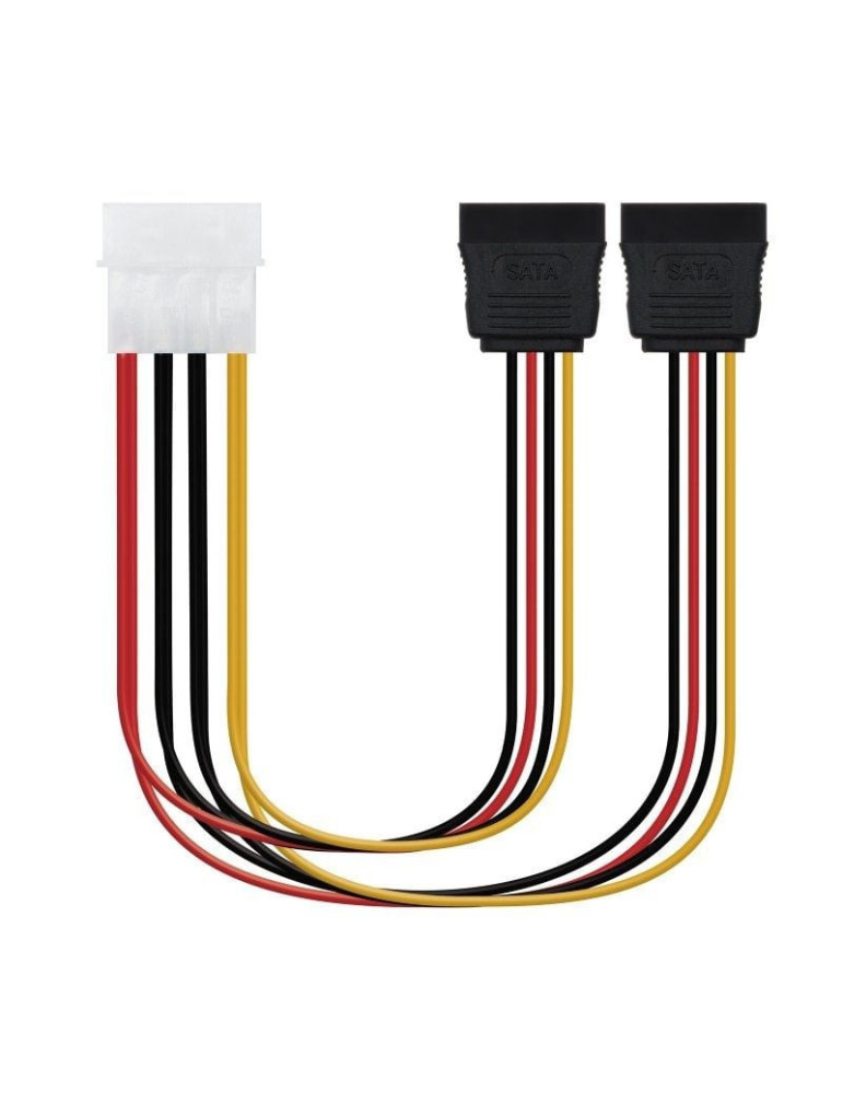 Cable Duplicador de Alimentación Nanocable 10.19.0101-OEM/ Molex Macho - 2x SATA Hembra/ 20cm