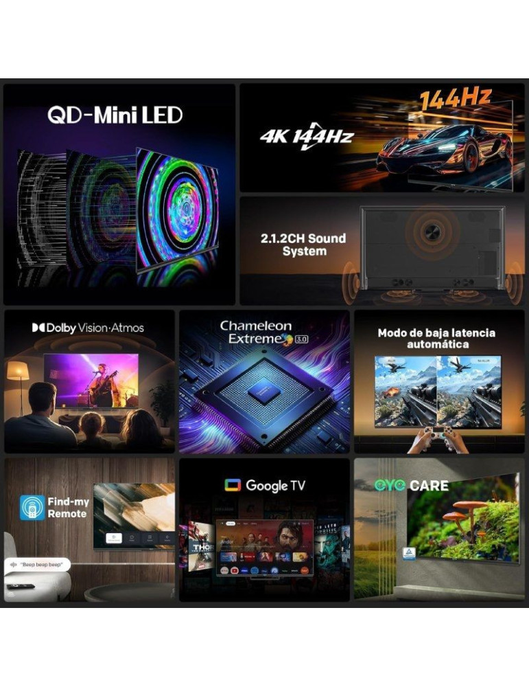 Televisor Metz QLED-MiniLED 55MNE8000Z 55"/ Ultra HD 4K/ Smart TV/ WiFi