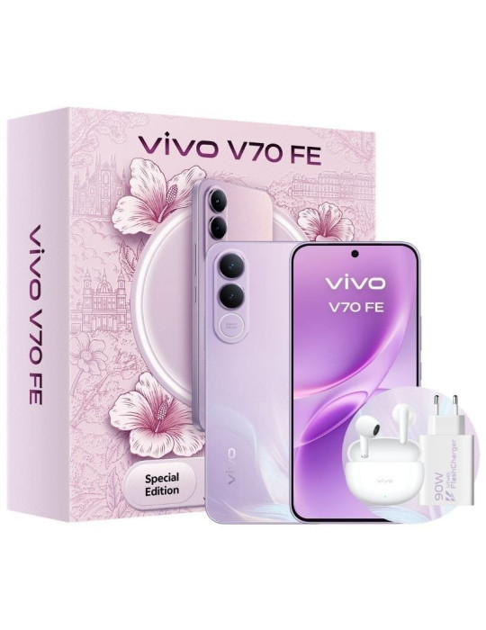Smartphone Vivo V70 FE 8GB/ 256GB/ 6.83"/ 5G/ Púrpura/ Incluye Cargador + Auriculares