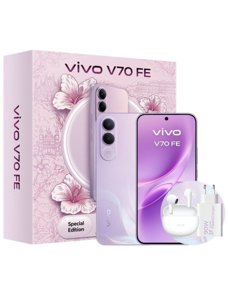 Smartphone Vivo V70 FE 8GB/ 512GB/ 6.83"/ 5G/ Púrpura/ Incluye Cargador + Auriculares