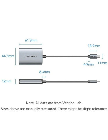 Cable Conversor Vention ACZHB/ USB Tipo-C Macho - 2x HDMI Macho/ Gris 2
