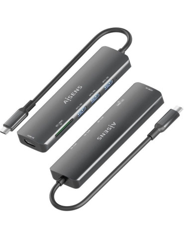 Docking USB Tipo-C Aisens ASUC-6P024-GR/ 1xHDMI 4K/ 3xUSB/ 1xLector Tarjetas/ Gris 2
