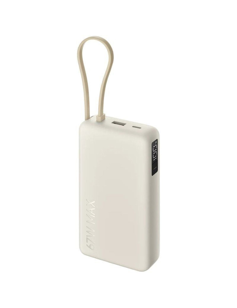 Powerbank 20000mAh Xiaomi 67W Power Bank Integrated Cable/ 67W/ Beige/ Incluye Cable USB Tipo-C