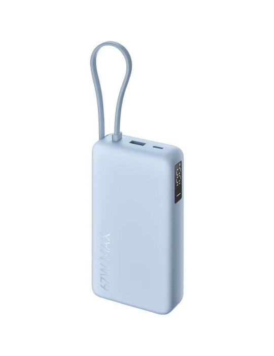 Powerbank 20000mAh Xiaomi 67W Power Bank Integrated Cable/ 67W/ Azul/ Incluye Cable USB Tipo-C