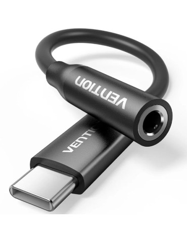 Adaptador Audio Vention BIIBA/ Jack 3.5 Hembra - USB Tipo-C Macho/ 10cm/ Negro
