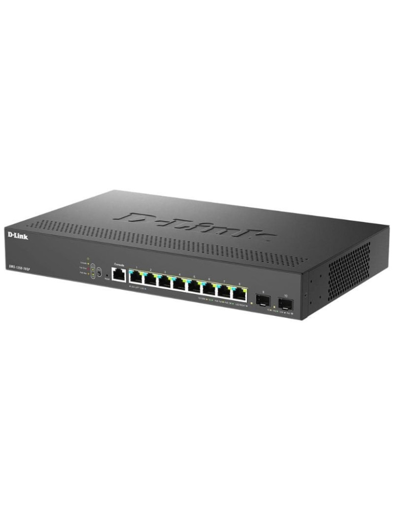 Switch D-Link DMS-1250-10SP/E 8 Puertos/ RJ-45 Gigabit 100/1000/2.5G/ SFP/ PoE