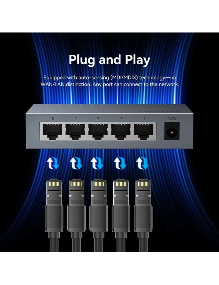 Switch Vention ITDH0-EU 5 Puertos/ RJ-45 10/100/1000