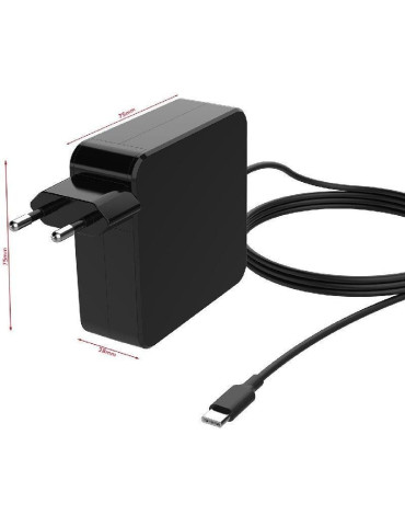 Cargador de Portátil Leotec Notebook 65W Type-C/ 1xUSB Tipo-C/ 65W/ Automático/ Voltaje 5-20V 2
