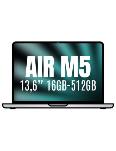 Apple Macbook Air 13,6"/ M5 10-Core CPU/ 16GB/ 512GB SSD/ 8-Core GPU/ Plata