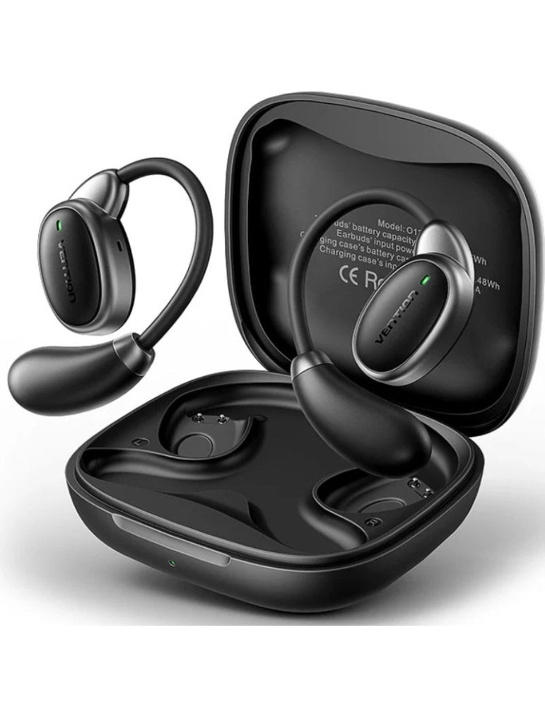 Auriculares Bluetooth Vention Open Ear 013 con estuche de carga/ Autonomía 8h/ Negros