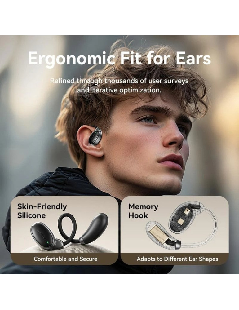 Auriculares Bluetooth Vention Open Ear 013 con estuche de carga/ Autonomía 8h/ Negros