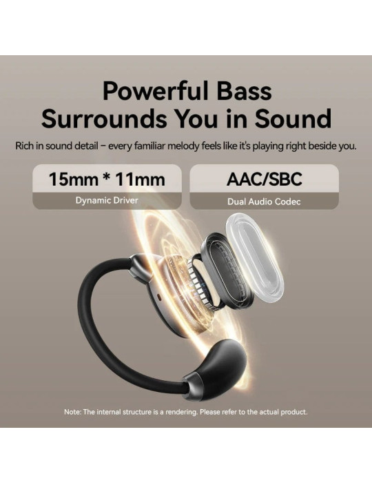 Auriculares Bluetooth Vention Open Ear 013 con estuche de carga/ Autonomía 8h/ Negros