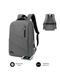Mochila Subblim City Backpack para Portátiles hasta 15.6"/ Puerto USB/ Gris