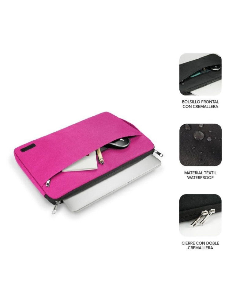 Funda Subblim Urban Laptop Sleeve para Portátiles hasta 14"/ Rosa