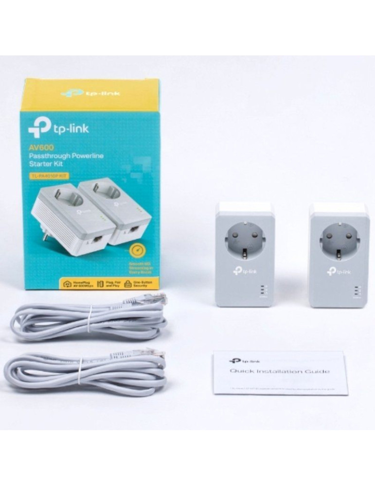 Adaptador Powerline TP-Link TL-PA4010P KIT 600Mbps/ Alcance 300m/ Pack de 2