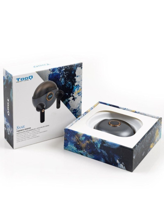 Auriculares Bluetooth TooQ Snail TQBWH-0060G con estuche de carga/ Autonomía 4h/ Grises y Negros