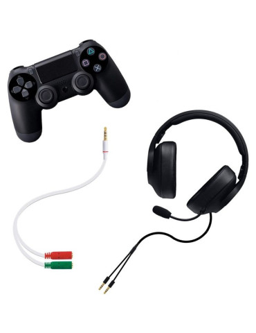 Cable Estéreo Nanocable 10.24.1201/ Jack 3.5 Macho - 2x Jack 3.5 Hembra/ 20cm/ Blanco 2